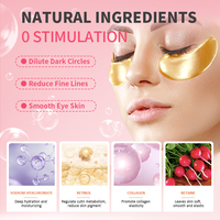 Masque pour les yeux au collagène pour cernes avec logo personnalisé de marque privée masque pour les yeux de voyage hydratant patch pour les yeux en or 24 carats