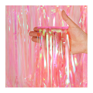 <span class=keywords><strong>Rideau</strong></span> <span class=keywords><strong>à</strong></span> <span class=keywords><strong>franges</strong></span> en feuille d'aluminium or Rose, décoratif de fond de fête, pour mariage - Product Image 4