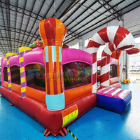 Château Gonflable Commercial Extérieur pour Enfants et Adultes avec Toboggan, Parcours d'Obstacles et Piscine Aquatique