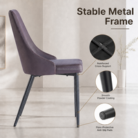 Chaise de salle à manger ergonomique moderne en promotion, pieds en métal, revêtement PU, pour la maison, le bureau ou l'appartement