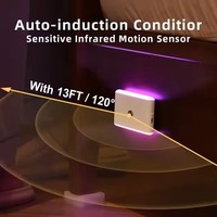 Lampes LED d'armoire intelligentes sans fil rechargeables, double source, en ABS, avec détecteur de mouvement, protection oculaire, intensité réglable, pour salon