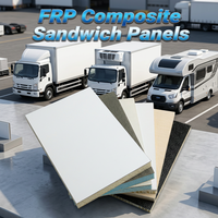 Panneaux sandwich FRP PP Honeycomb PU XPS PET pour camping-car, fourgonnette, camion frigorifique, mur, toit, sol, panneau composite léger