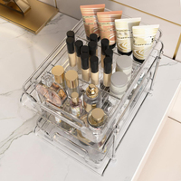 Organisateur et boîte de rangement transparente à 2 niveaux en plastique acrylique transparent sous l'évier