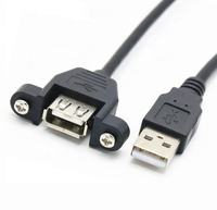 Câble d'extension USB 2.0 mâle vers femelle 30 cm avec vis Montage sur panneau