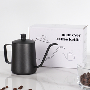 Prix d'usine – <span class=keywords><strong>Bouilloire</strong></span> à café noire en acier inoxydable <span class=keywords><strong>de</strong></span> 600 ml avec bec long <span class=keywords><strong>col</strong></span> <span class=keywords><strong>de</strong></span> <span class=keywords><strong>cygne</strong></span> pour le café filtre, idéale pour le café fait main - Product Image 5