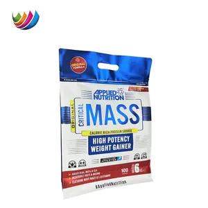 Customized Food Grade MASS Whey Protein Powder Package Bag with Ziplock Foil Square Bottom Bags