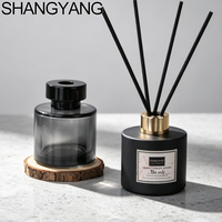 Diffuseur d'aromathérapie de haute qualité, bouteille en verre de 140 ml, diffuseur de parfum en verre cylindrique noir mat personnalisé