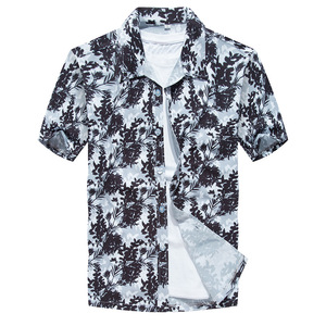 Camicia Estiva Casual da Uomo con Stampa Digitale Floreale, Colletto Cubano, Design Traspirante - Product Image 5