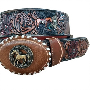 Dark Fashionable Men's Genuine Cow Hide Leather Vintage Steel Eco-Friendly Heavy Duty Pin Buckle Skull Design Square Belt 3.8cm - Product Image 5