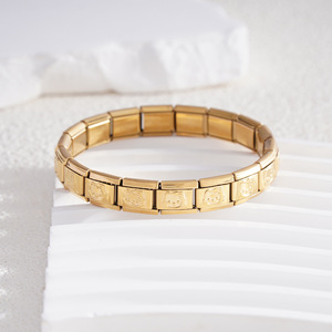 Stainless Steel Italian Modular Bracelet Geometric Cartoon Design Unisex Jewelry DIY Combination Elastic Band - Product Image 2