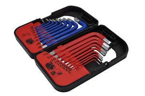 18 pièces jeu de clés Allen, jeu de clés hexagonales <span class=keywords><strong>Torx</strong></span> et à bout sphérique outils avec codage couleur, tailles T10-T50 ,1.5mm-10mm - Product Image 4