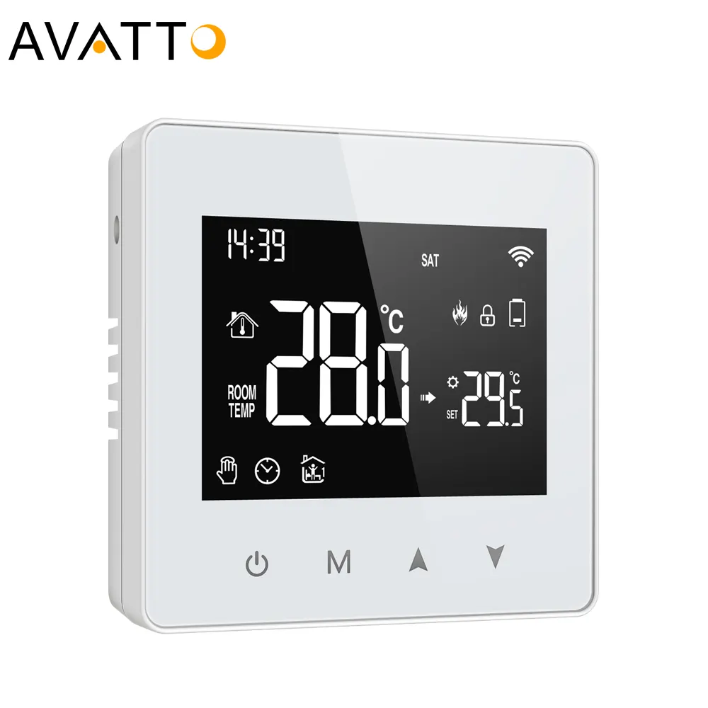 AVATTO AA termostat pintar bertenaga baterai Wifi Boiler Gas air termostat untuk pemanas lantai rumah pintar