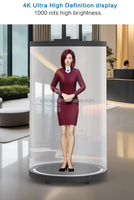 Vitrine cylindrique holographique 3D grandeur nature avec interaction IA – Présentoir publicitaire Holo Tube
