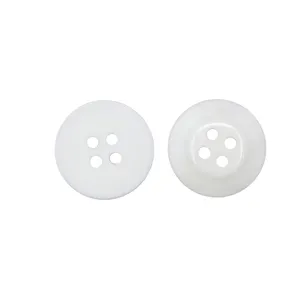 18mm front flat and back convex bottom with 4 holes white natural bone buttons high-quality buttons for brand clothing