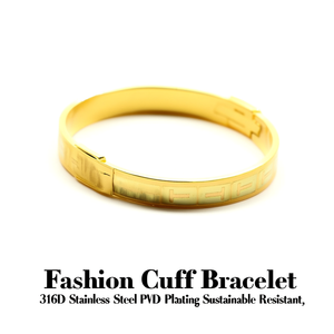 Brazalete de Moda en Acero Inoxidable 316L con Baño de Oro PVD, Sostenible y Resistente - Product Image 2