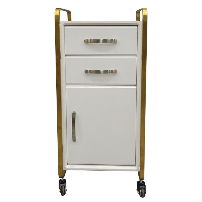Боковой столик в скандинавском стиле, металлический ящик для инструментов для парикмахерской, набор золотистых насадок, современный передвижной боковой стол на колесиках