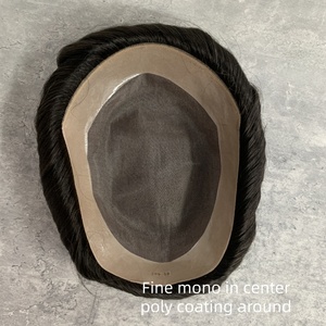 วิกผมจริงสำหรับผู้ชายวิก H303<span class=keywords><strong>บาง</strong></span>มากทำจากโพลีฐานหนัง PU ขนาด7x9 - Product Image 6