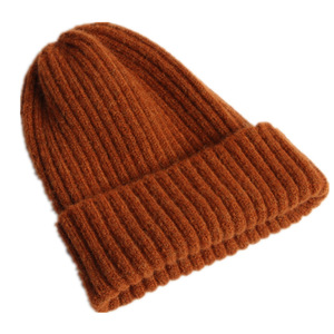 Unisex Beanie Hat 100% Acrylic Ribbed Knit <b>Winter</b> Warm Casual <b>Cap</b> <b>For</b> <b>Men</b> Women Solid Color Folded Edge Design - Product Image 5
