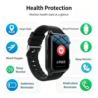 Montre connectée pour personnes âgées avec GPS en temps réel, appel vidéo, moniteur de sommeil, rappel de sédentarité, 4G