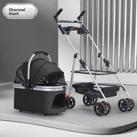 Poussette pliable multifonctionnelle en métal pour animaux de compagnie Motion Apex, légère, imperméable, 4 roues, capacité 30 kg, pour chiens de petite/moyenne taille, pour l'extérieur