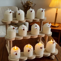 Fournitures pour la fabrication de bougies, lot de 12 bougies artisanales en cire d'abeille pour décorations et cadeaux de fêtes, Noël, Hanouka, Kwanzaa