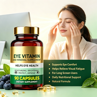 Capsules de suppléments de vitamines et de minéraux pour les yeux, favorisent la santé oculaire quotidienne, hydratent les yeux secs, maintiennent la santé des yeux, 90 capsules OEM ODM