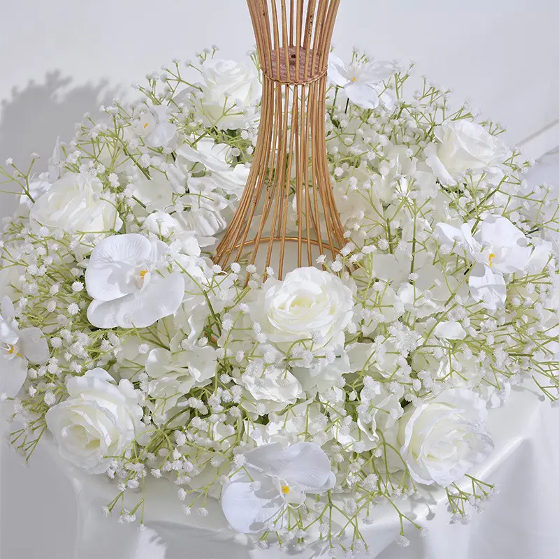 2024 Новый настраиваемый Свадебный Белый Настольный цветок искусственный венок зеленый цветочный шар украшение фон настенный дисплей