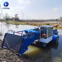 Moissonneuse-batteuse multifonctionnelle automatique pour plantes aquatiques, largeur de travail 2000 mm, commande hydraulique complète, roue à aubes motorisée