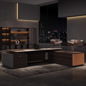 Mobilier de bureau exécutif luxueux en bois en forme de L bureau de directeur moderne bureau de directeur bureau bureau de patron