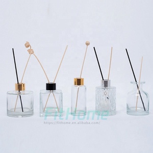 Luxury Home Round square Glass Bottle Aromatherapy Aroma Reed <strong>Diffuser</strong> Bottle Fragrance <strong>Diffuser</strong> Aroma Bottle with <strong>Wooden</strong> Cap - Product Image 3