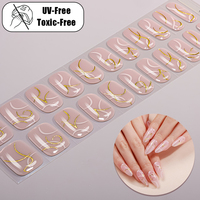 Fabricant sur mesure de vernis à ongles en gel, bandes d'ongles, autocollants pour nail art à motif dégradé français et pailleté, enveloppes d'ongles en gel sans UV et sans BPA