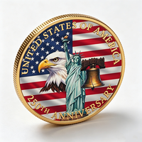 Moneda Conmemorativa del 250 Aniversario de EE. UU. de Aleación de Zinc Prensada Hidráulicamente, Impresa a Todo Color con UV, Personalizada y Promocional para Eventos Cívicos