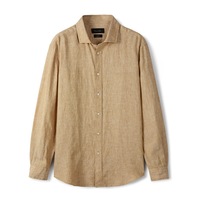 Chemises en Lin/Coton Respirantes à Manches Longues pour Hommes, Style Automne Personnalisé, Anti-Plis, Formelles et Décontractées, Qualité OEM Supérieure