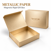 Boîte cadeau rigide personnalisée de luxe en papier métallisé avec fermeture magnétique, logo en feuille d'or, emballage pour parfums et cosmétiques