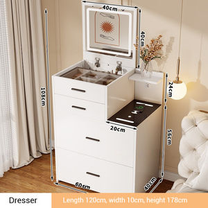 Tocador Moderno, Mesa de Noche 2 en 1, Diseño Compacto con Tapa Abatible, Mini Tocador de Maquillaje para Dormitorio o Apartamento - Product Image 6