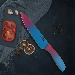 יאנג-ג'יאנג 8 אינץ' פחמן גנוב סכין שף חיתוך קלאסי עם ידית PP צבעונית