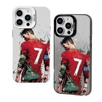 Coque de téléphone portable antichoc rigide avec motif sportif argenté coloré en relief 3D, style célébrités d'Internet