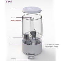 Diffuseur d'arômes ultrasonique en plastique personnalisable grande capacité, humidificateur à remplissage par le haut, fonction minuterie, veilleuse, arrêt automatique