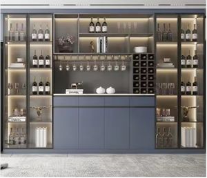 Mueble de Bar Moderno, Vinoteca, Aparador con Gran Capacidad de Almacenamiento, Mueble Esquinero de Vidrio, Mesa Auxiliar para Sala de Estar - Product Image 3