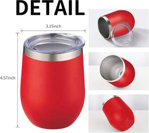 Tasses à café à vin en acier inoxydable à double paroi de 12 oz - Product Image 5