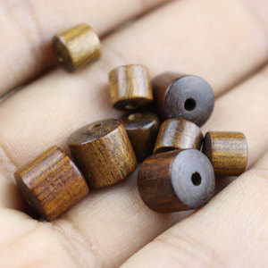 Black Rosewood Loose Beads Round Spacer Wood Beads For <b>Bracelet</b> Making 108 Count <b>Buddhist</b> Jewelry Accessories Barrel Shape - Product Image 2