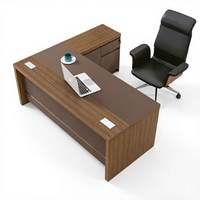 Bureau de direction modulaire en L GENOVA de luxe pour 1 personne, convertible, panneau moderne en bois MFC, modèle 66B1408