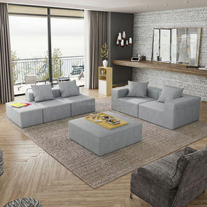 Customizable Nordic Light Luxury Fabric Canapé Living Room Furniture Modern Soft <b>Sponge</b> Modular Sectional Curved <b>Sofa</b> Set - Product Image 5