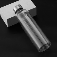 Bouteille d'eau en verre borosilicate de haute qualité, portable, avec logo personnalisé, 500 ml, résistante à la chaleur, réutilisable, pour la promotion