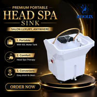 MOOLIN Bac à shampoing mobile pour salon de beauté, lavabo portable avec réservoir d'eau, évier à shampoing multifonctionnel à circulation d'eau