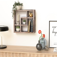 Étagère murale multifonctionnelle en bois écologique, moderne et personnalisable, pour cosmétiques et épices, design unique et éclatant