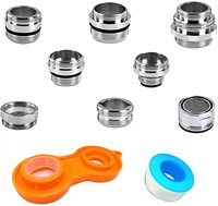 Kit d'adaptateurs de robinet de qualité supérieure, 10 pièces, en laiton, pour aérateur de robinet d'évier, mâle-femelle, pour projets hôteliers et d'appartements