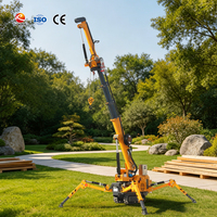 Mini-grue araignée hydraulique de 3 tonnes, grue télescopique sur chenilles, machine de levage télécommandée pour l'installation de vitres en intérieur