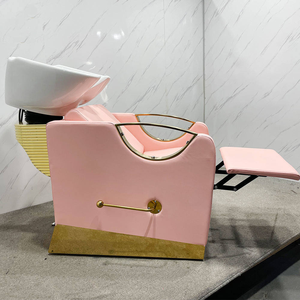 Sillón de Lavado de Cabello Eléctrico Moderno para Salón de Belleza, con Lavabo de Cerámica y Reposapiés Ajustable, Equipo para Salón de Belleza - Product Image 4