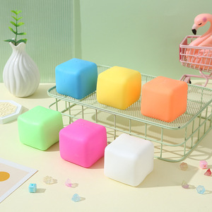 Custom Logo Ice Cube Squishy Toys Square Shape Stress Cube Relief Maltose <b>Squeeze</b> <b>Ball</b> Sensory Toys - Product Image 4